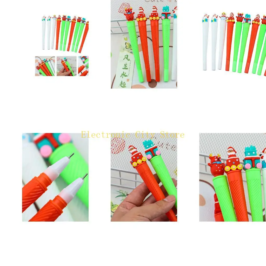 

10Pcs Christmas Gel Pen for Writing Note Taking 0.38mm Needle Tip Quick Dry HU8D