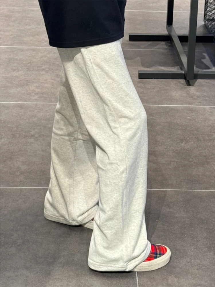 

High Waist Drapey Casual Sports Pants Men's Spring Autumn Sle Small Size Pants Straight Loose Wide Leg Long Pants