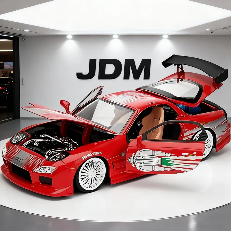 

JADA 1:24 Doms Mazda RX7 легкосплавный автомобиль, литье под давлением и игрушечный транспорт, модель автомобиля, миниатюрная масштабная модель автомобиля для детей