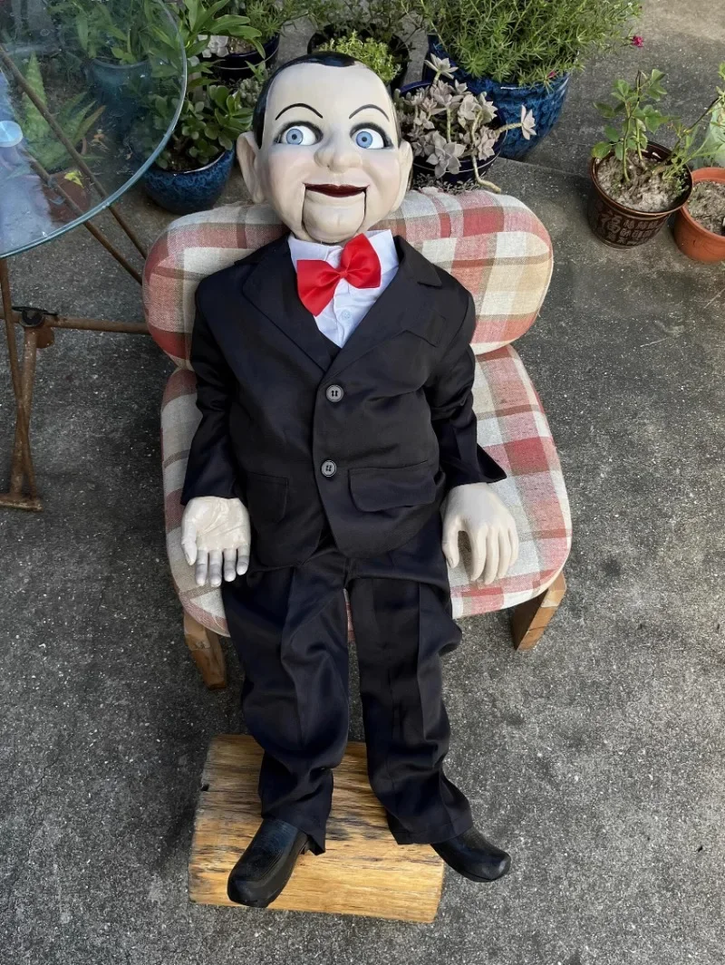 handmade ventriloquism eyes and mouth movable wooden figure store decoration ornament