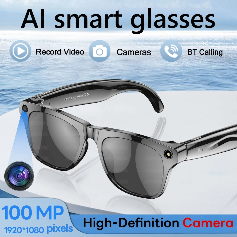 

100MP HD камера умные очки 260 мАч AI голосовой помощник музыкальный плеер фотоальбом Bluetooth вызов SmartGlasses мужчины женщины подарочная коробка