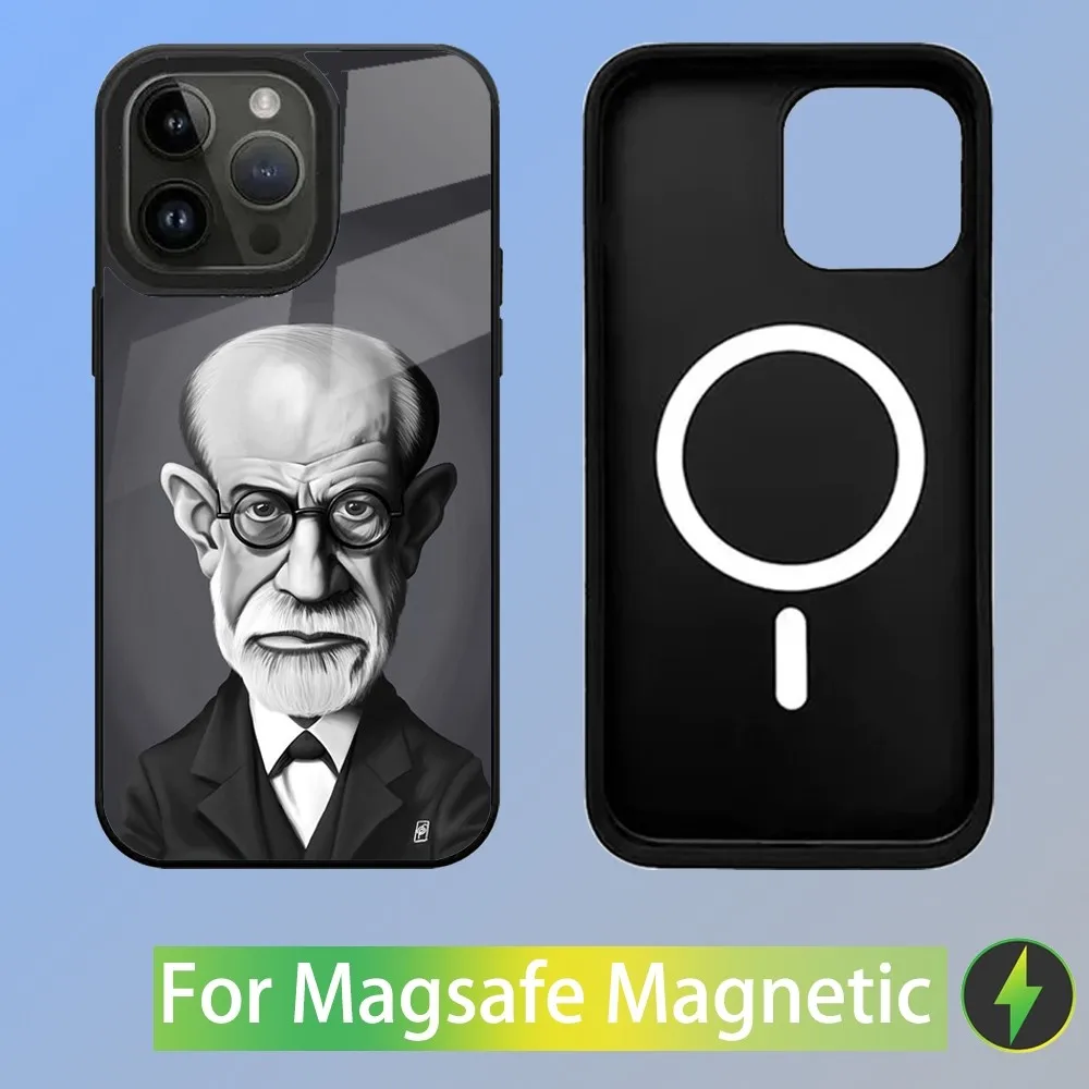 S-Sigmund psychoanalysis Freud Phone Case For iPhone 15,14,13,12,11,Plus,Pro,Max Mini Magsafe Magnetic Wireless Charging