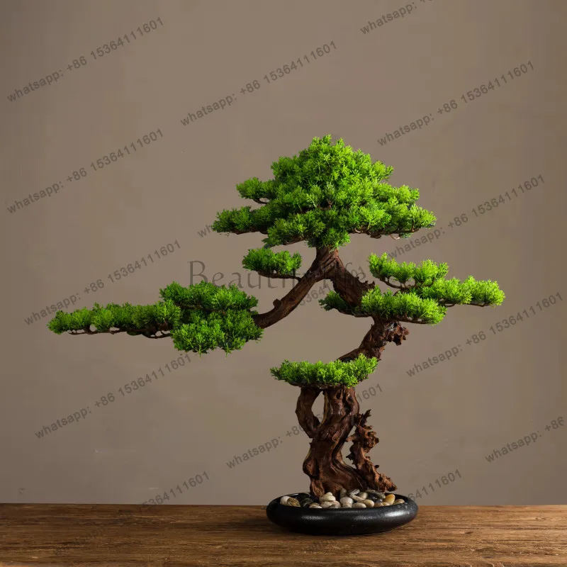 Simulated welcome pine bonsai living room entrance decorative large ornament