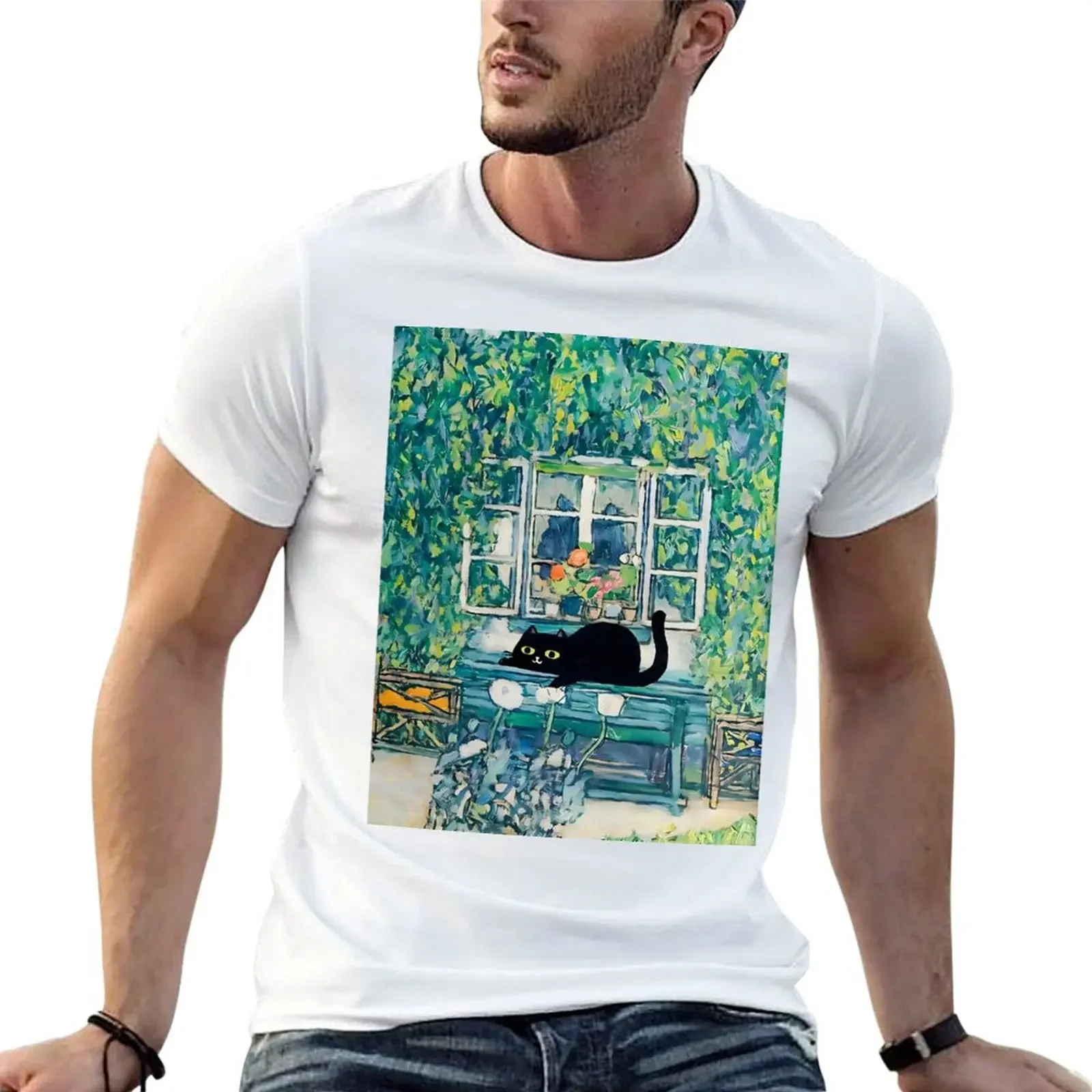 Gustav Klimt Cat Forester's House T-shirt cute tops kawaii clothes men t shirts