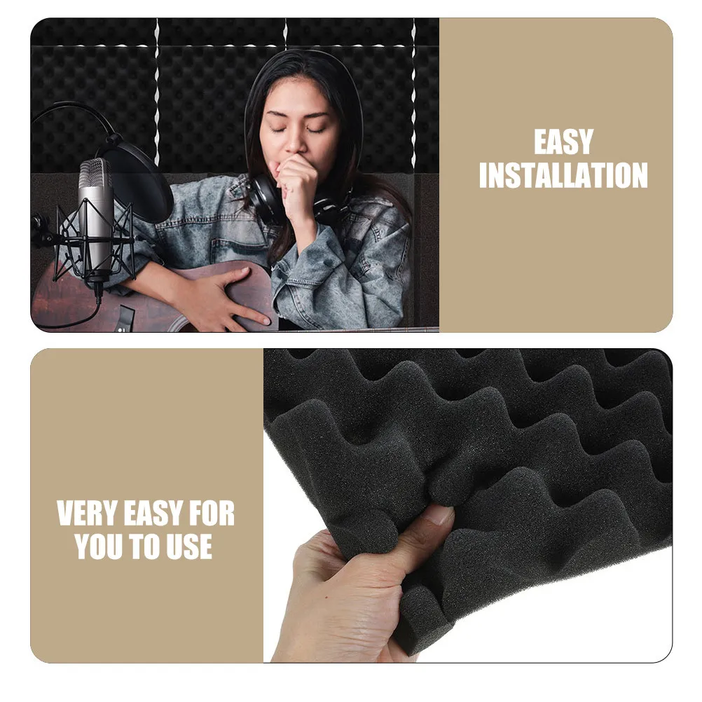 8Pcs Dense Thick Sound Absorbing Panels Wall Mount Acoustic Soundproof Panels for Piano Room Studio Sound Dampening