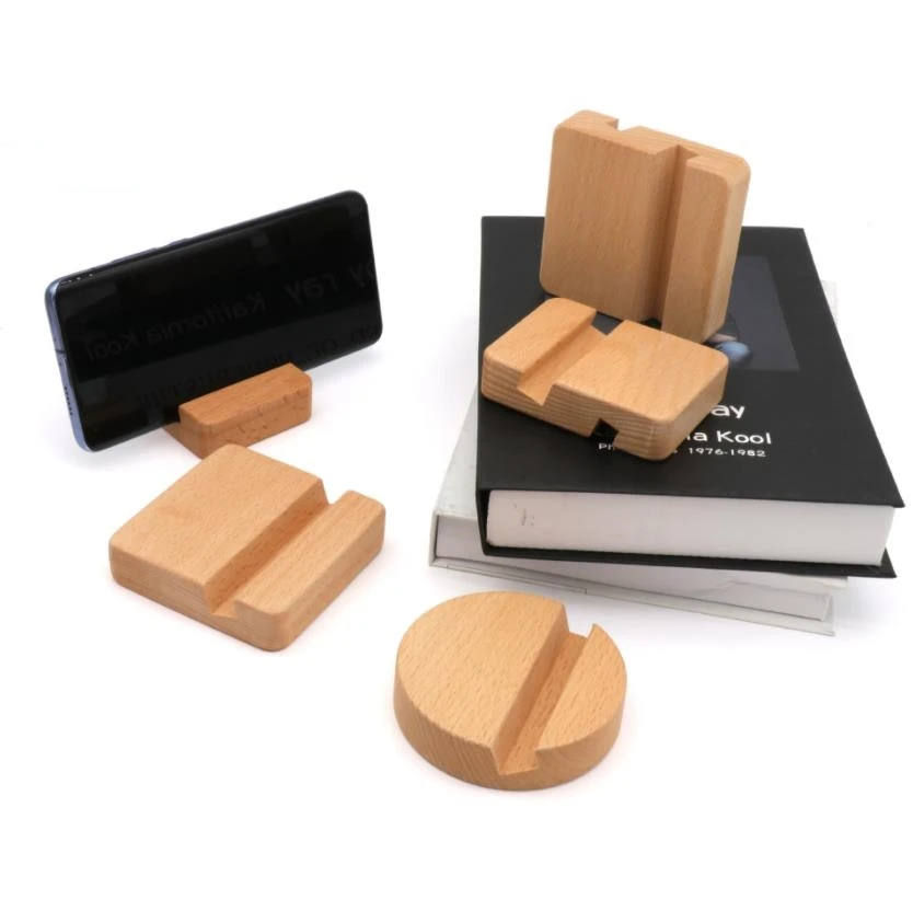 100Pcs Mobile Phone Stand Universal Single/Double Slot Wood Bracket Phone Bracket IPad Flat Bracket Lazy Desktop Phone Stand ni1