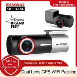 SAMEUO U700 Dash Cam Voor- en Achteruitrijcamera Recorder QHD 1944P Auto DVR met 2 cam dashcam WiFi Video Recorder 24H Parkeermonitor