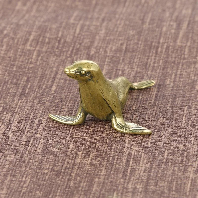 Vintage lustige Messing-Siegel-Ornamente, kreatives Zuhause, Kunsthandwerk, Sammlung, Büro, Schreibtisch, antike kleine Skulpturen – Detail 6
