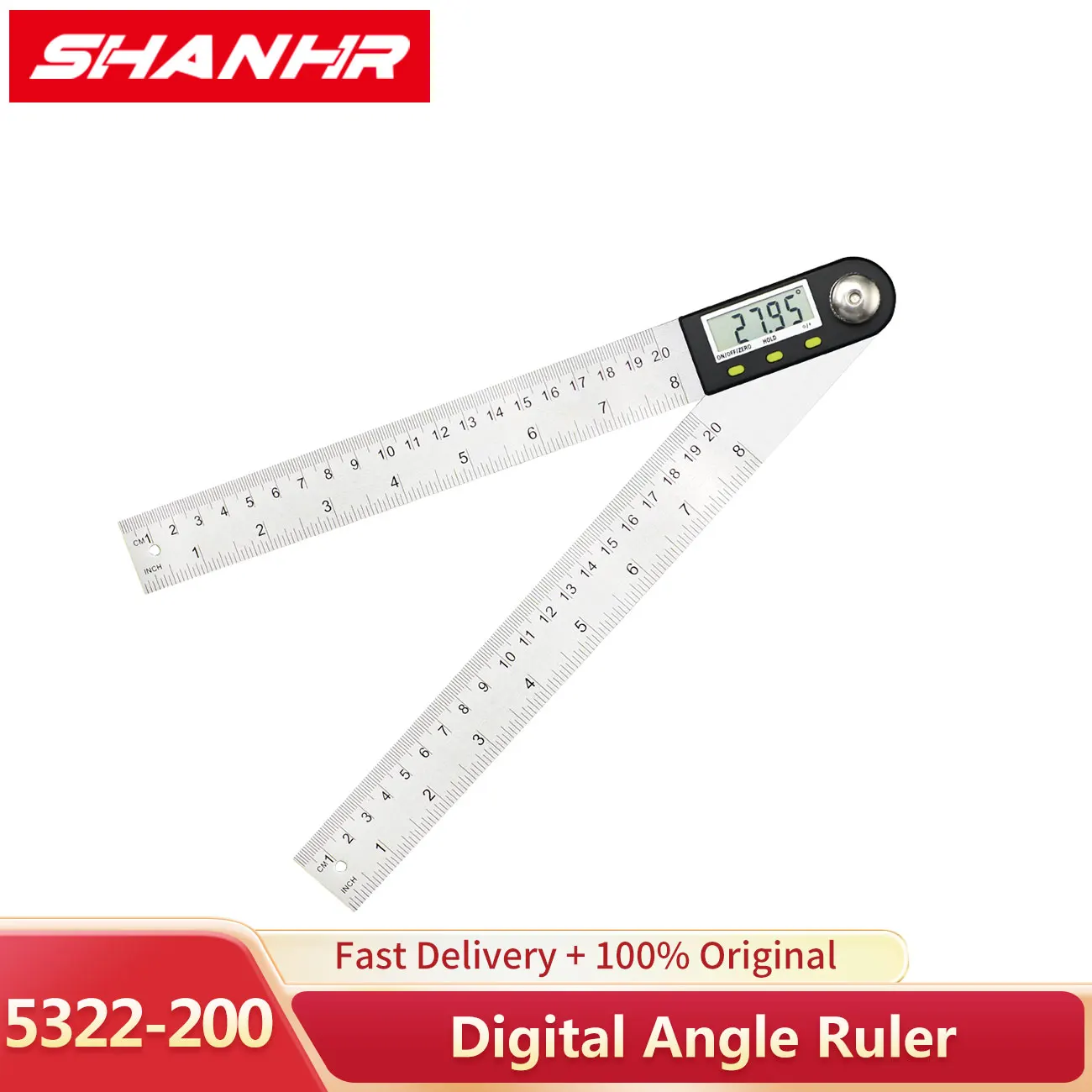 200mm Digital Angle Rule Inclinometer Protractor Stainless Steel Electronic Goniometer Angle Finder Measuring Tools