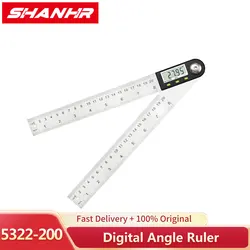 SHANHR 200mm Digital Angle Rule Inclinometer Protractor Stainless Steel Electronic Goniometer Angle Finder Measuring Tools