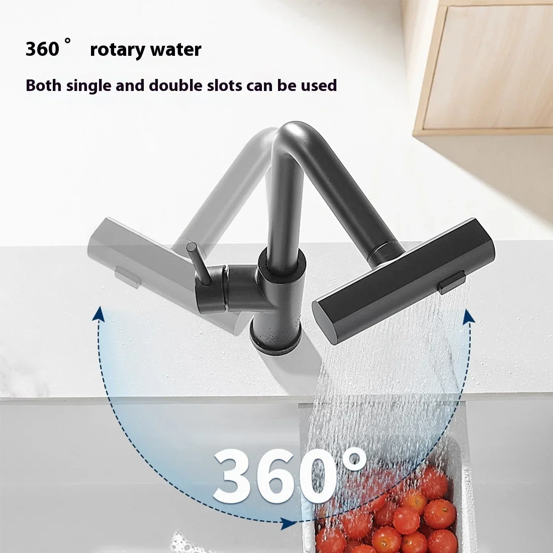 Modern Single-Handle Kitchen Faucet with Smart Touch Rotary Drawing Hot and Cold Induction Telescopic Splash-Proof Tap Design