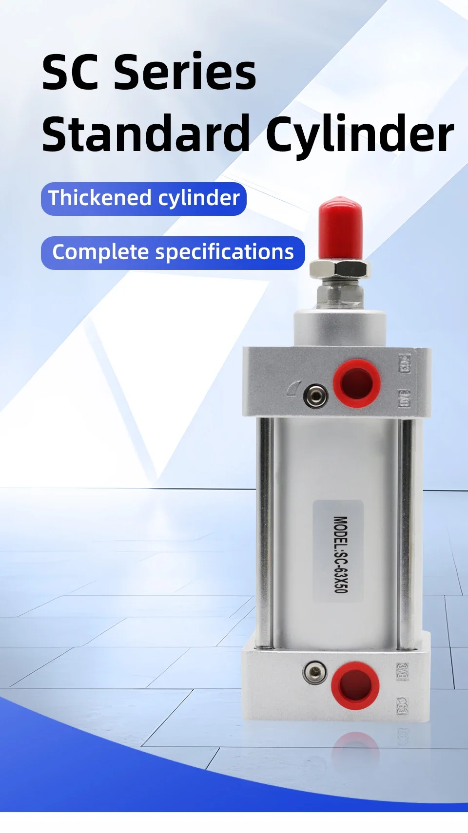 Pneumatic Cylinder SC Standard Air Cylinder 32/40/50/63/80/100mm Bore 25/50/75/100/125/150/175/200mm Stroke Pneumatic Cylinders