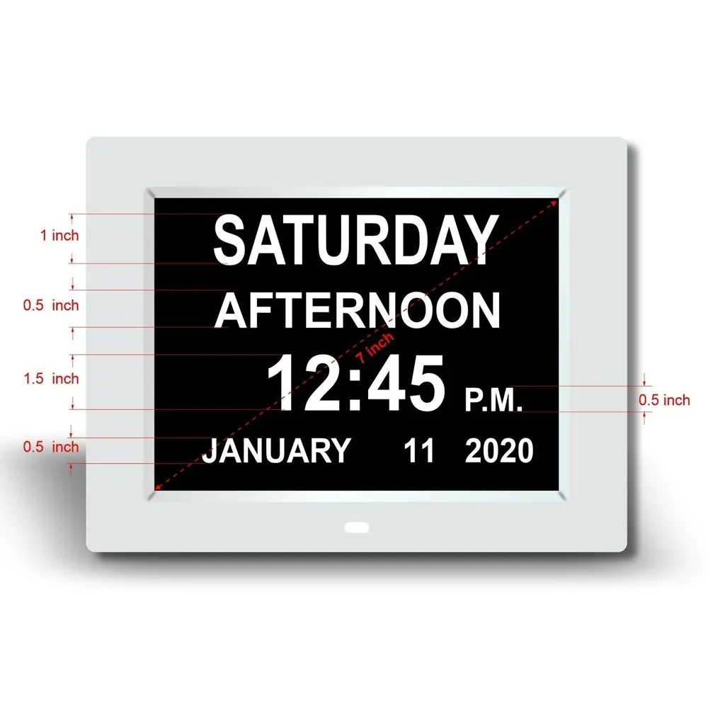 Electronic Date Large Time LCD Screen Dementia Home Decor Digital Clock Calendar Alarm Clock