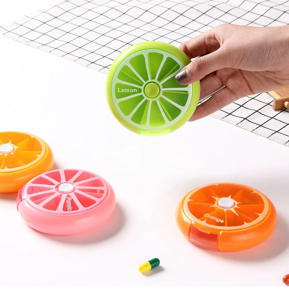 

Rotary Pill Dispenser 5-color Plastic Circular Pill Box One-week Medicine Portable Storage Tool