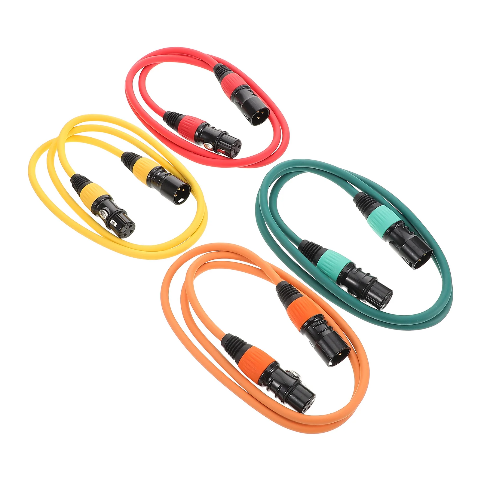 

4pcs Audio Cable Microphone Cables For Studio Speaker Male To Female Balanced Mic Cord Noise Reduction Lightweight Multi-Use