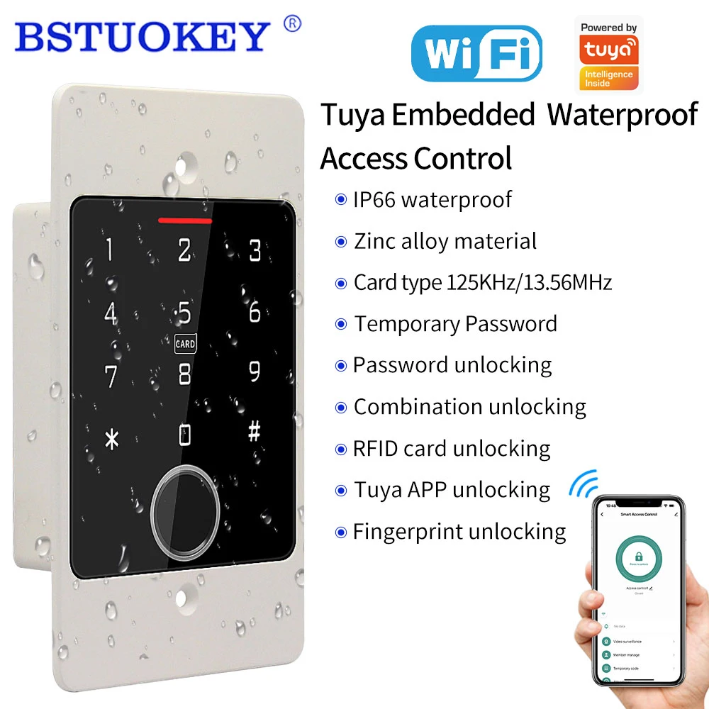 support-tuya-app-waterproof-backlight-rfid-door-access-control-keyboard-fingerprint-card-reader-metal-keypad-access-controller