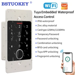 Support Tuya App Waterproof Backlight RFID Door Access Control Keyboard Fingerprint Card Reader Metal Keypad Access Controller