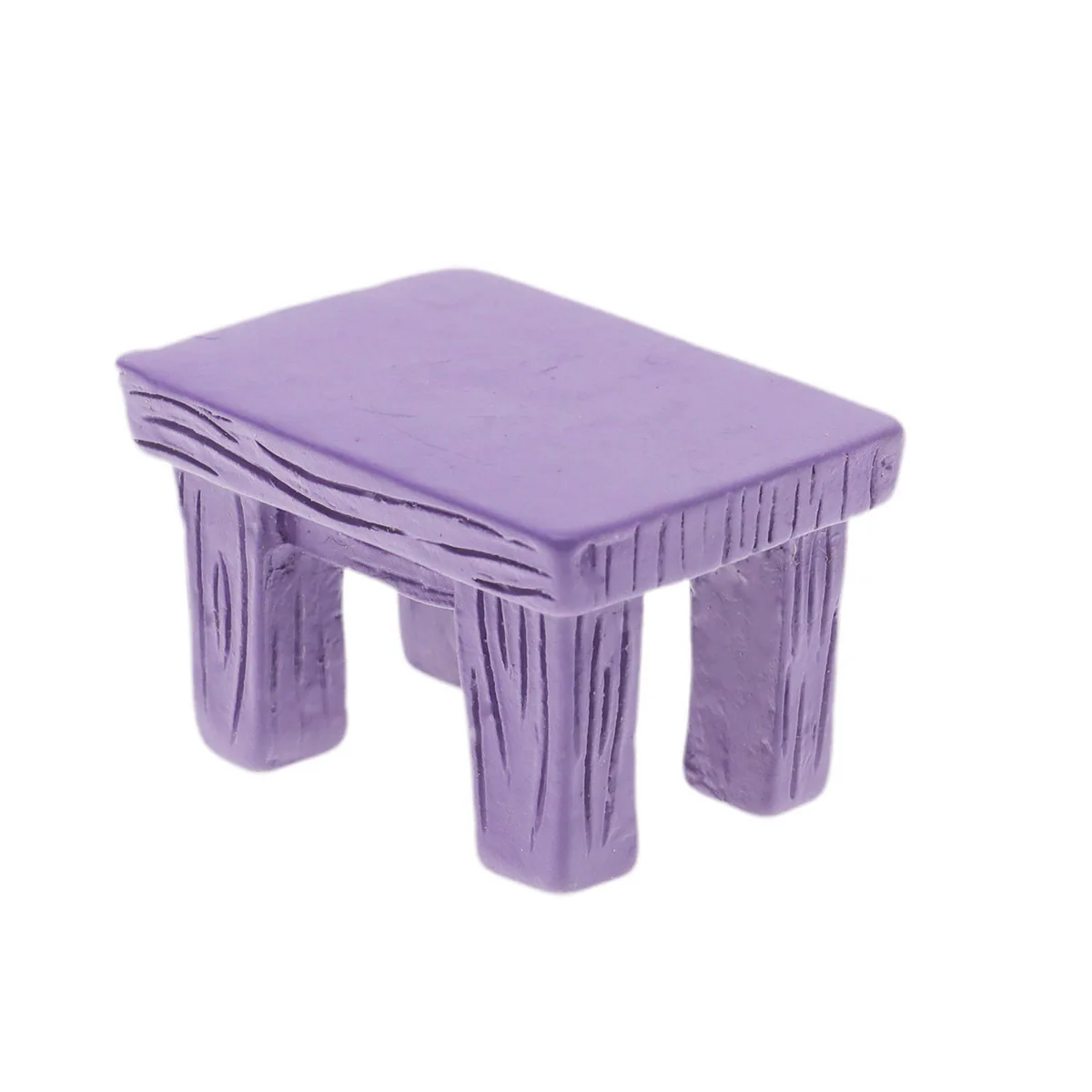 

Purple Simulated Resin Stool Mini Chair Table Micro Landscape Plant Decor for Moss Succulent Gardening Accessories
