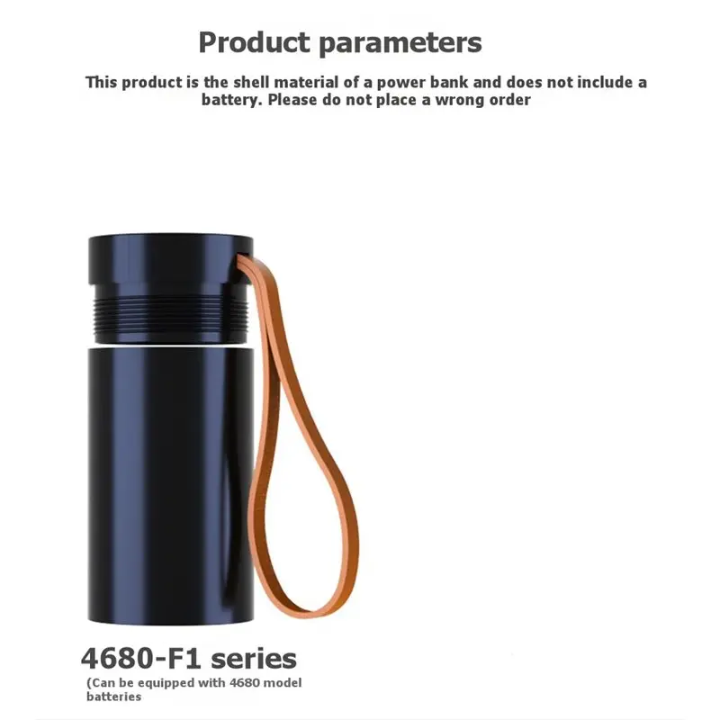 FULL-Power Battery Box PD22.5W For 4680 Batteries Models Digital Display Power Bank Case Black
