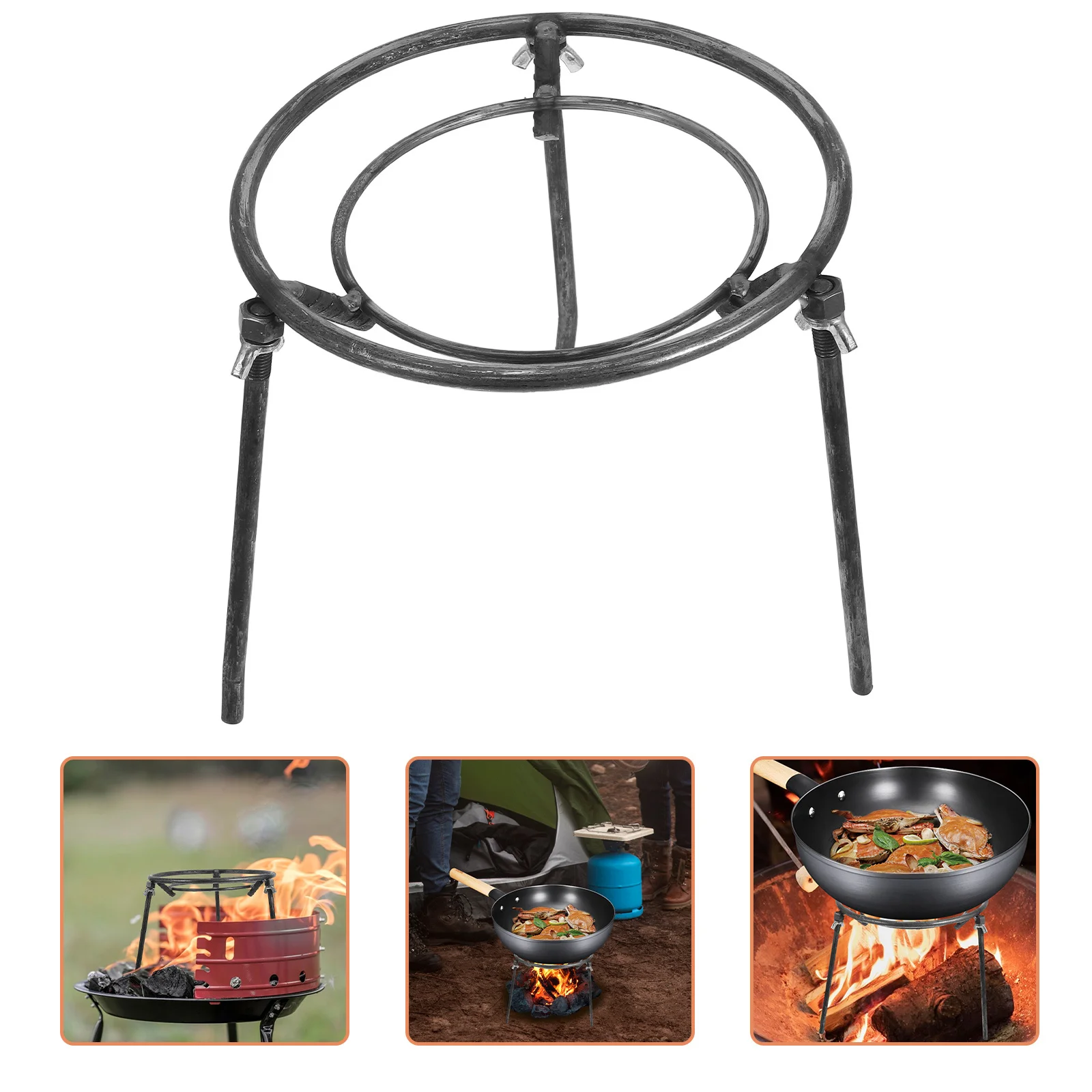 

280pcs Detachable Triangle Pot Stand Portable Camping Stove Bracket For Outdoor Cooking Fire Burning Rack Tripod Grill Cookware