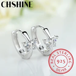 Baby Princess 925 Silver Butterfly Zirconia Small Hoop Earring For Girls Child Wome Beautiful Aros Huggies Earring Jewelry