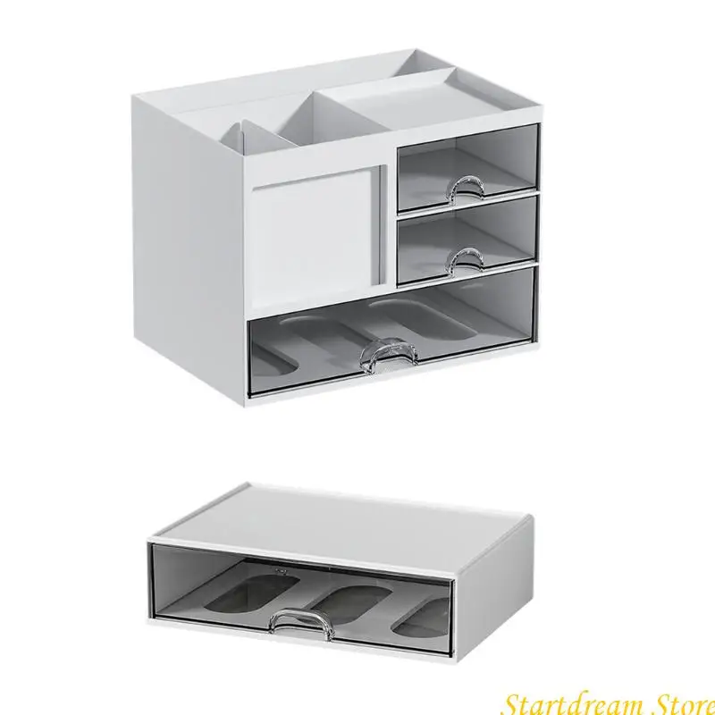 

Desktop Drawer Multipurpose Pen Organisers with Sliding Drawer Space Saving Pen Cup Stackable Desk Drawer Pen Stand K92C