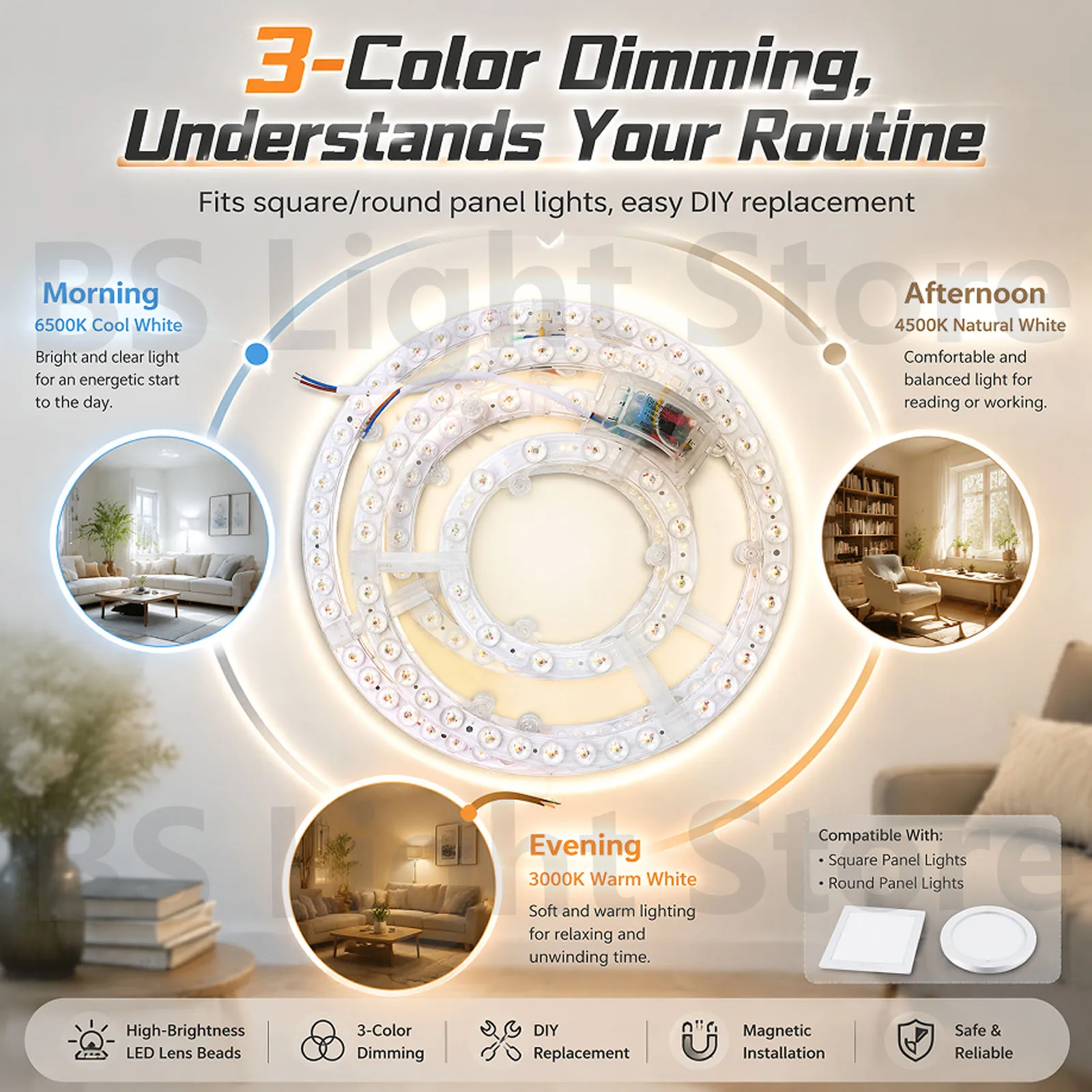 2-3pcs-replacement-48w-72w-100w-led-smd2835-ceiling-light-durable-convenient-led-panel-light-round-led-module-dimmable-lamp-home