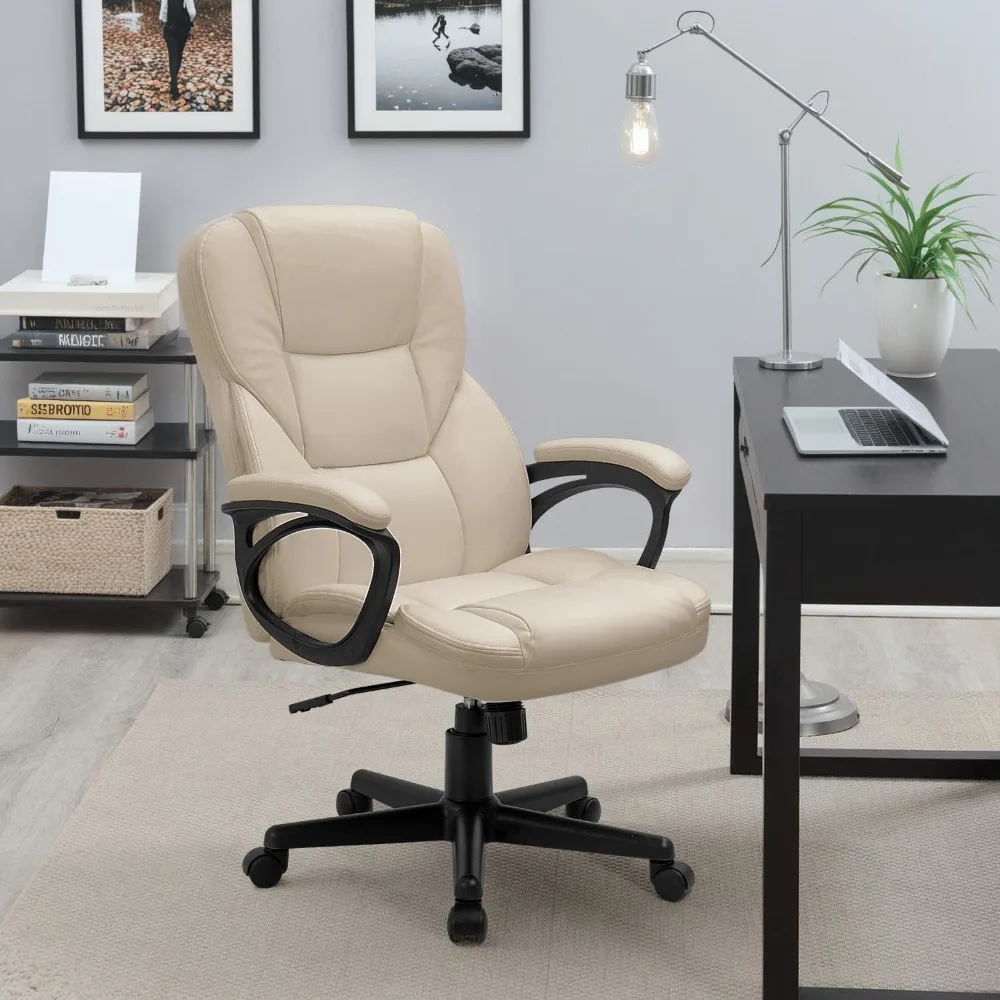 Office Executive Chair High Back Adjustable Managerial Home Desk Chair, Swivel Computer PU Leather  with Lumbar Support