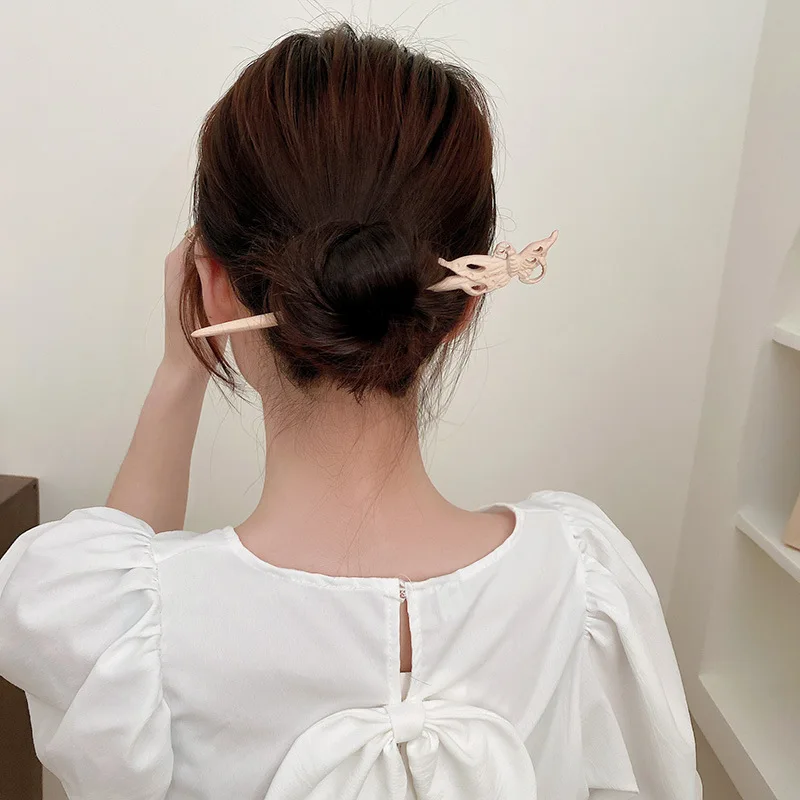 Chinese Hair Sticks Wooden Hairpins For Women Traditonal Carved Vintage Hanfu Hair Fork Ancient Chop Stick Headwear Jewelry