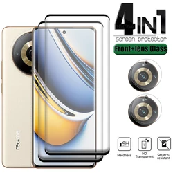 Protector de pantalla curvo para teléfono móvil, película de vidrio 4 en 1 para Realme 11 Pro Plus, OPPO Realme 11 Pro Plus, Realme 11 10 Pro Plus