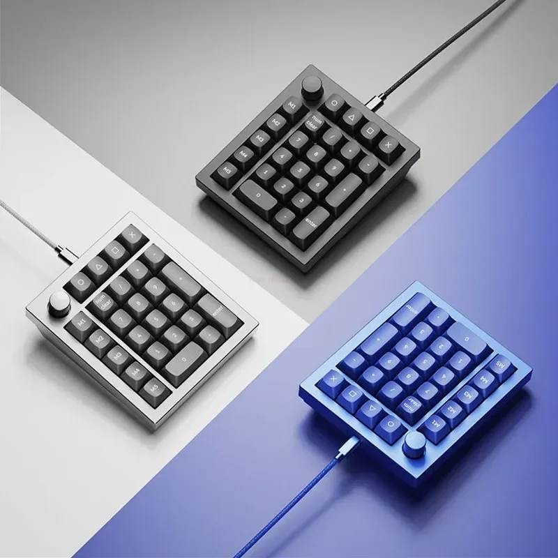 Imagem -02 - Personalizado Pad Pequeno Teclado Mecânico Teclado Retroiluminado Rgb Ânodo Cnc Caixa de Alumínio Win Mac Mac 27 Chaves Chave Mutável q0 Mais