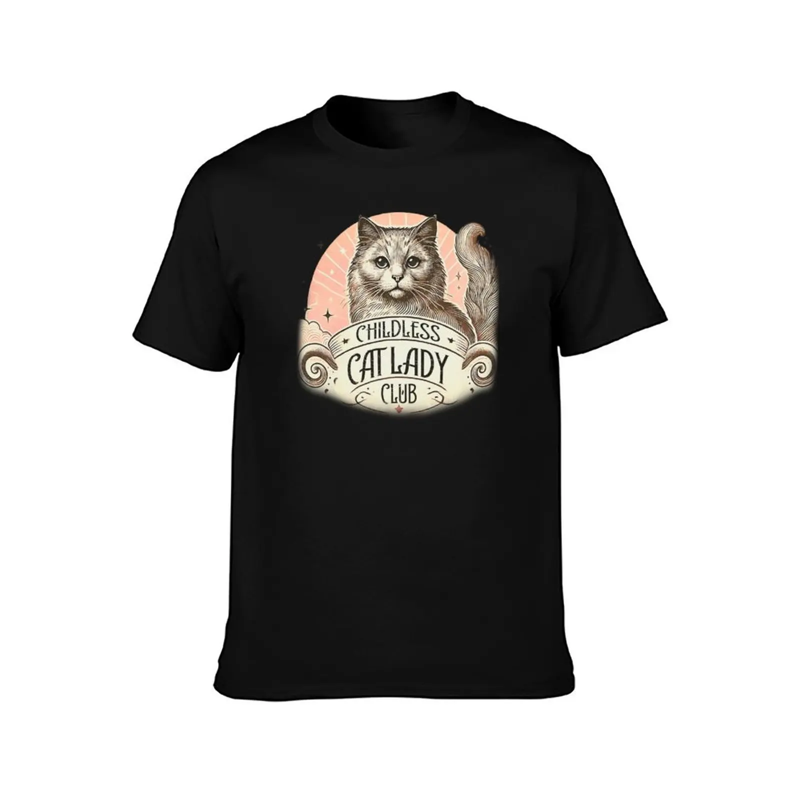 Childless Cat Lady Club T-Shirt Work Wear Lightweight Tee T-Shirt