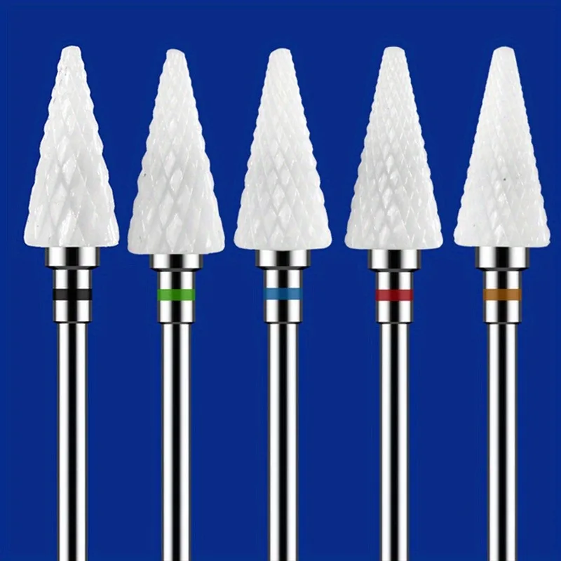 Kit-1/2/4/5PCS Ceramic Nail Drill Bit Milling Cutter, Electric Manicure Drills Pedicure Mill Bits, Machine Files Nail Art Tools
