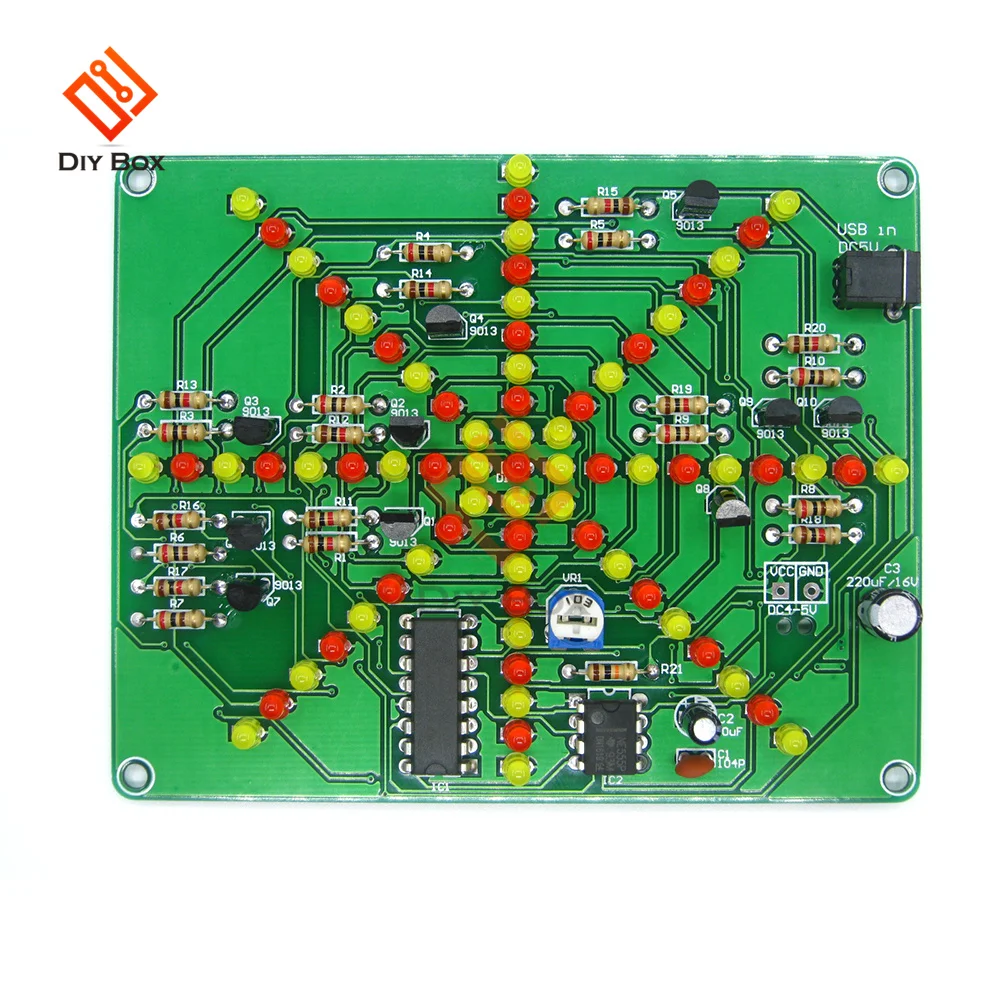 Electronic DIY Kit Flash Light Kits 73 LEDs Red Yellow Dual-Color Flashing Soldering Practice Board PCB Circuit Training Suite