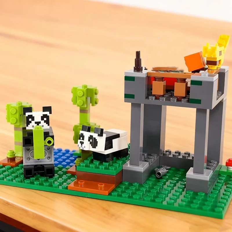 

Compatible Brands Brick Sets My Pixel World Game Series Building Blocks The Panda House Nursery Farm MOC Toys Gift