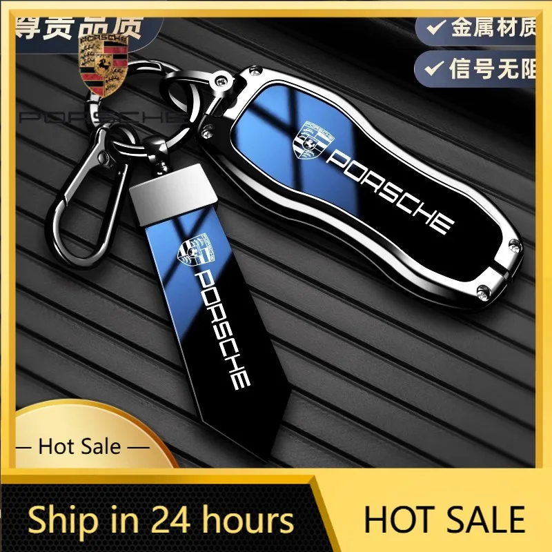 

Car Sticker For Porsche Alloy Car Key Fob Cover Case For Porsche Cayenne Panamera Macan Cayman 911 Carrera Taycan 2018 2019 2020