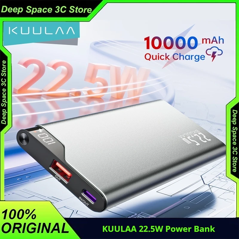 

KUULAA YD-70 10000mAh Power Bank 22.5W Fast Charging Portable Charger External Battery For iPhone 16Pro 15 14 Samsung Huawei