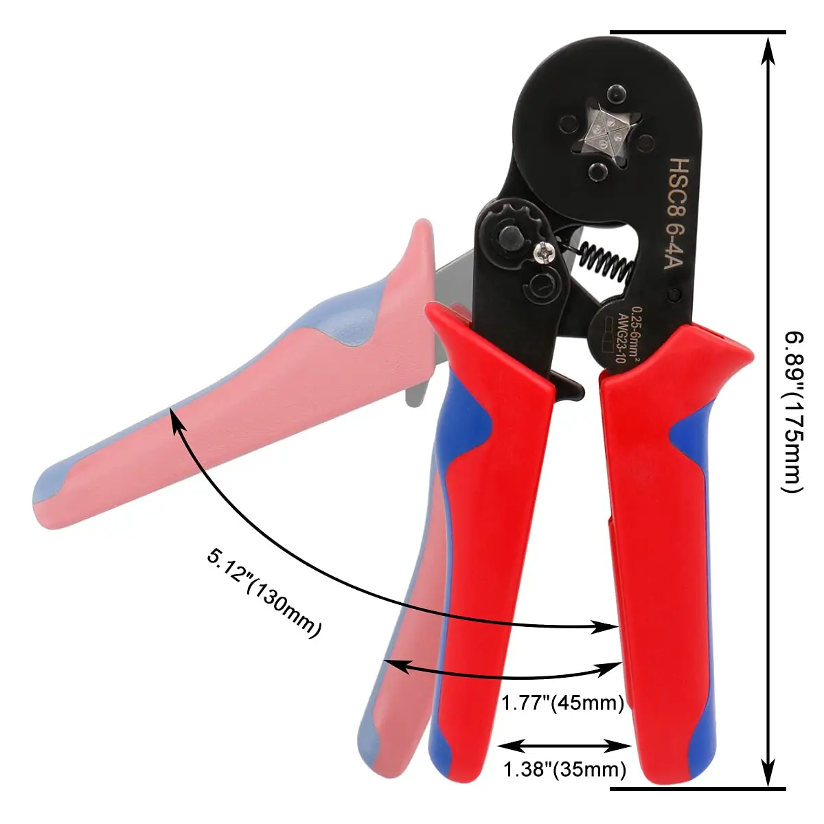 Crimping tool HSC8 6-4 0.25-10mm² for ferrule tubular terminals 23-7AWG Ferrule Crimping Clamp Set Wire Head Electrician Tools