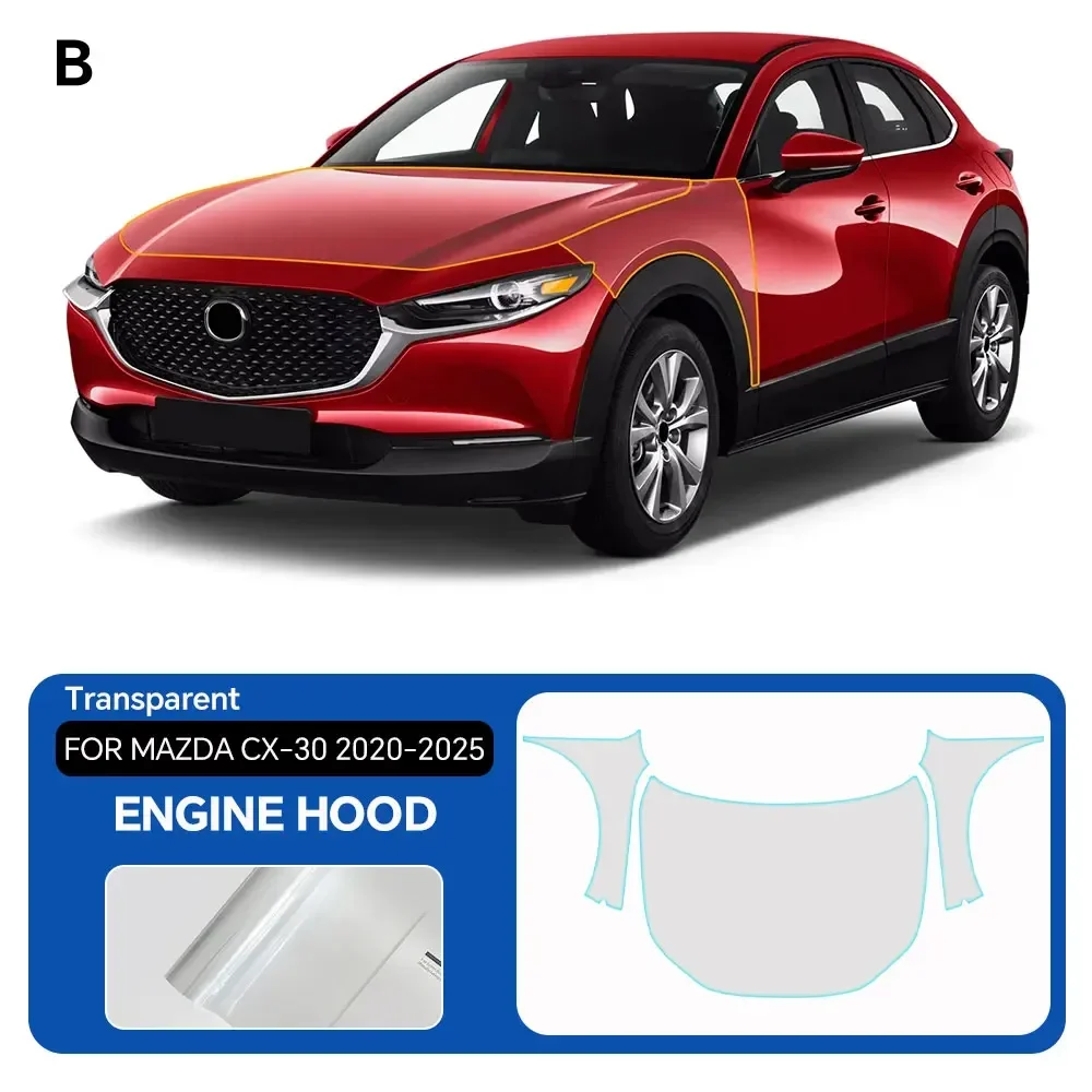 

For Mazda CX30 CX-30 2020-2025 TPU Paint Protection Film Self-Healing Clear Bra Pre-cut PPF Kit Car Body Anti-Scratch Resistant
