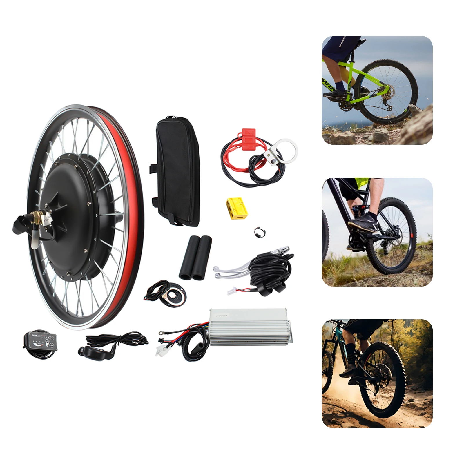 AliExpress Bymaocar 20'' 48V 1000W Ebike Conversion Kit, Rear Wheel Brushless Motor LED Display Disc/V-Type Brake