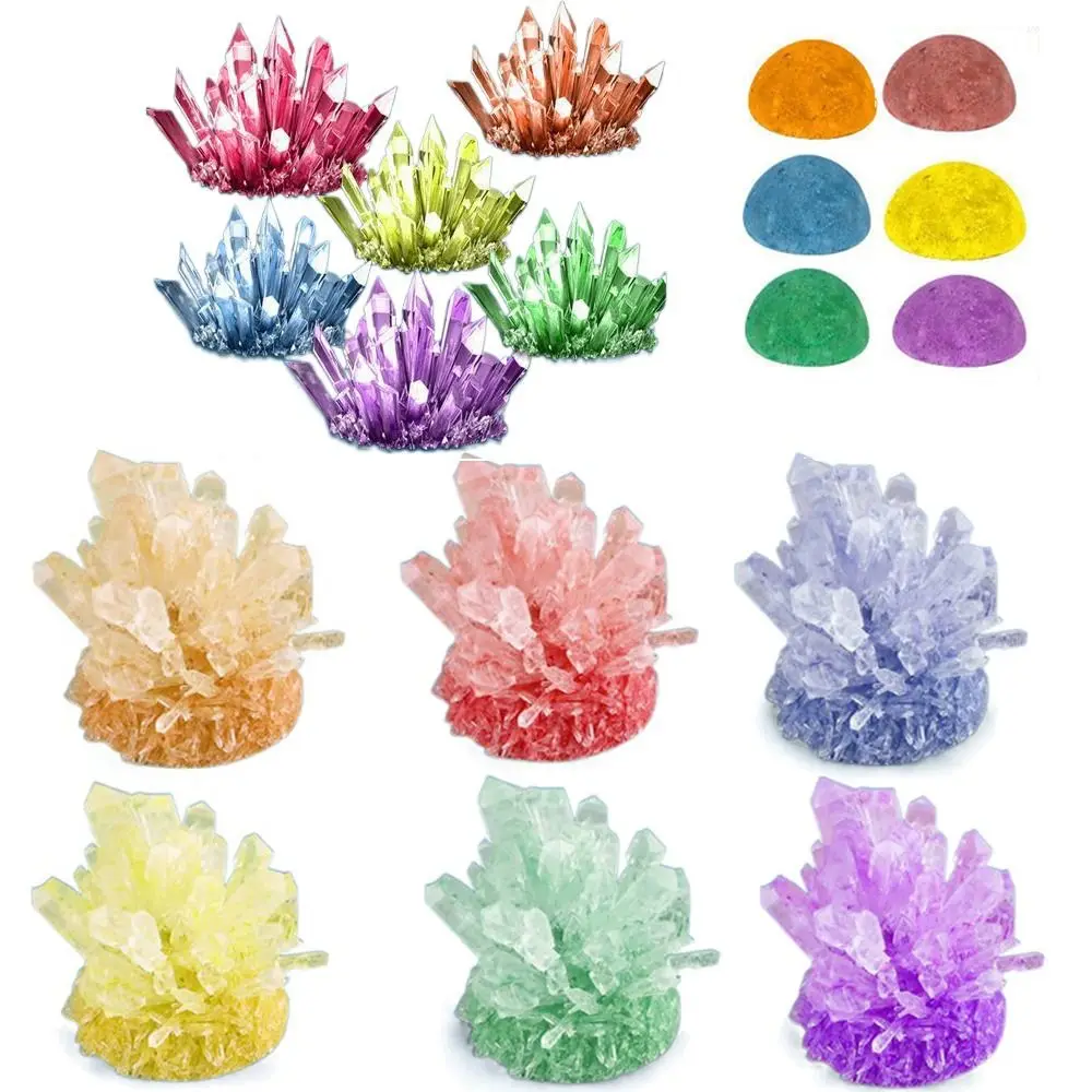 Display Cases Crystal Growing Kit Grow a Crystal Vibrant Colored Crystals DIY Educational Science Stirring Sticks Mold Shapes