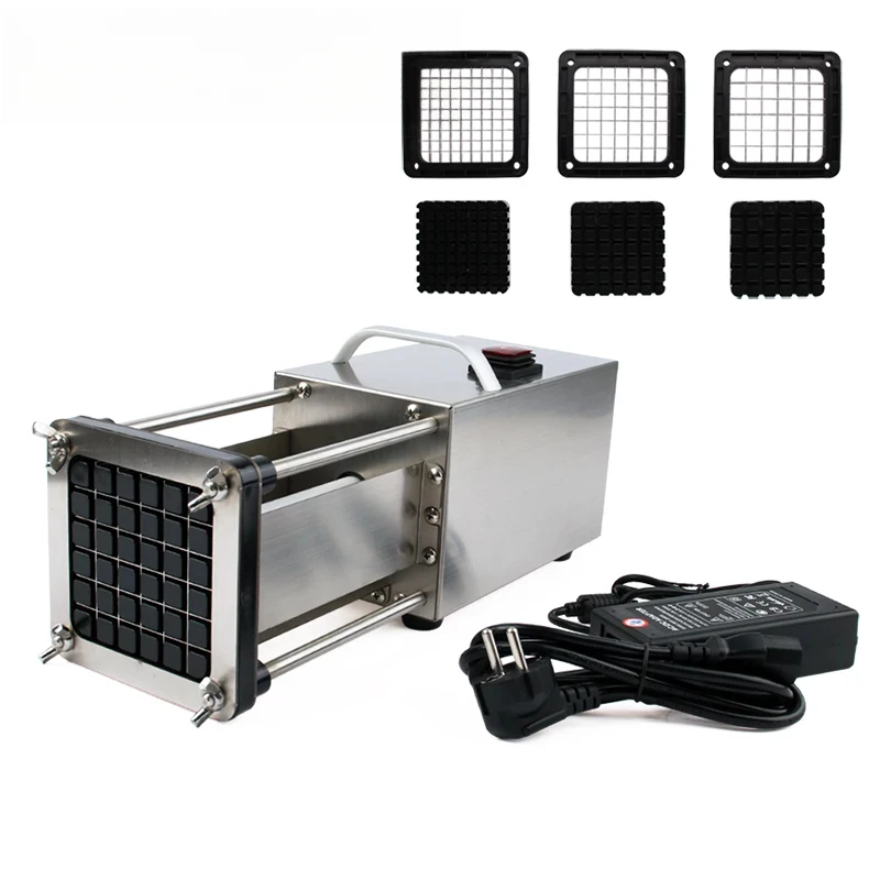 French Fries Cutter Stainless Steel Potato Chipper Chopper Electric Vegetable Strips Cutting Food Slicer With 3 Slitting Blades