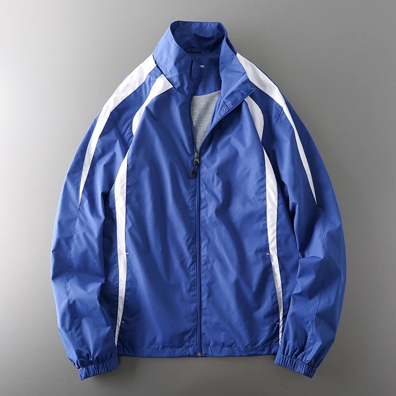 Spring Windbreaker Jackets Men Fashion Patchwork Quick Drying Sports Coats Korean Style Casual Loose Jacket Unisex Streetwear