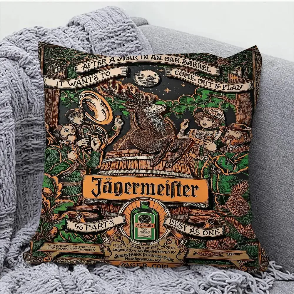 J-Jagermeister أنيمي الفيلم الكلاسيكي كيس وسادة وسادة مربعة غرفة نوم أريكة الترفيه الراحة وسادة سيارة ديكور المنزل #4