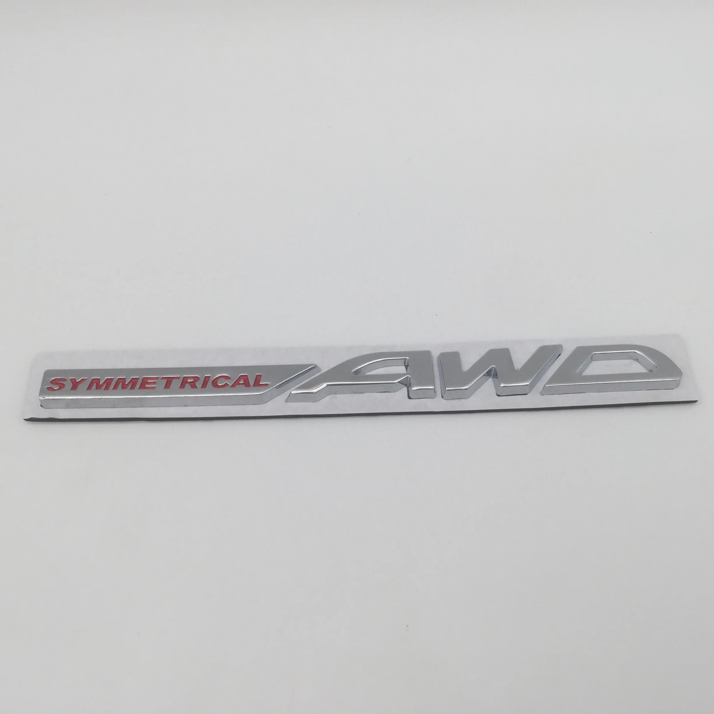 1pcs 3D metal SYMMETRICAL AWD car Fender emblem Side Rear trunk tail badge sticker Decal styling Auto accessories