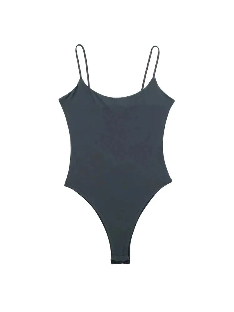 Skinny Bodysuits for Women, Backless, Thin Straps, Snap-button, Female Playsuits, Sexy Fashion image 2