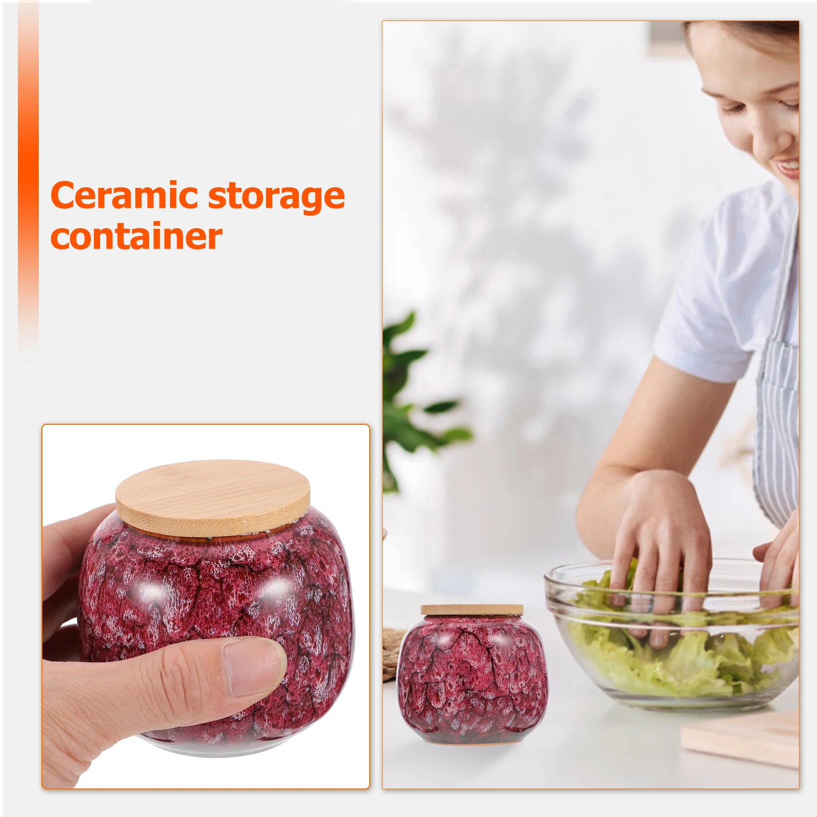 

Ceramic Tea Canister Storage Container for Tea Coffee Airtight Sealed Dry Moisture Proof Insect Proof Beautiful