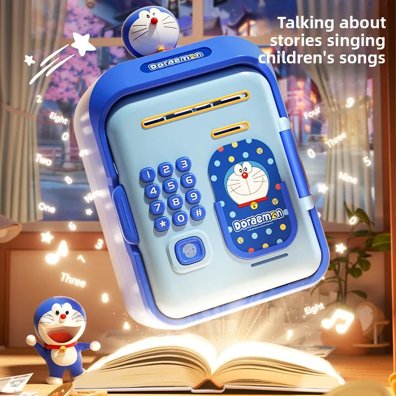 Doraemon Cartoon Electronic Bank Cash Box Anime Automatic Rechargeable Safe Password Saving Money Box Children Birthday Gifts