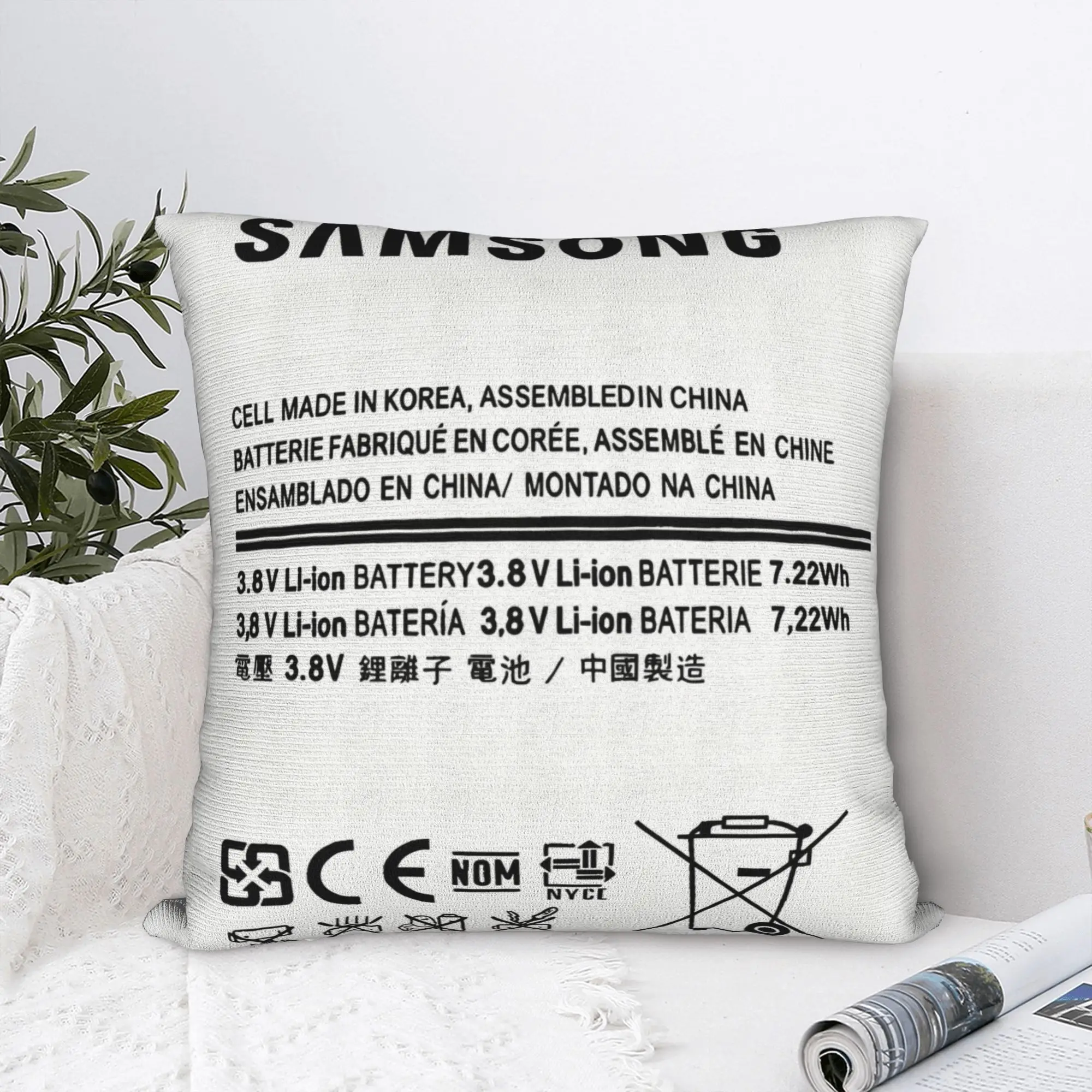 Swollen Battery Premium Square Pillow Case  Cushion Cover Awesome Zippered Decor Pillowcover for Home 45x45cm