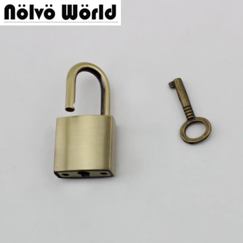 5sets 30sets High quality  6 colors Padlock standard gold silver bronze handbag bags closured locks with 1 key